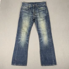 Levis Jeans Mens 31x30 527 Slim Bootcut Blue Denim Whiskers Honeycomb Western