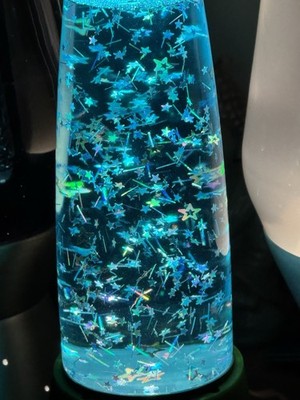 CUSTOM HOLOGRAPHIC FAST GLITTER Alien Lamp 25w - Stars and Tinsel, Light Blue
