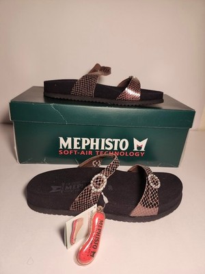 New w/ Box Mephisto Womens Brown/Metallic slingback Sandals 36
