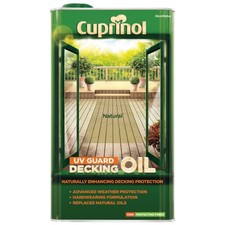 Cuprinol UV Guard Decking Oil 5L Natural Exterior Timber Protector Clear Coat UK