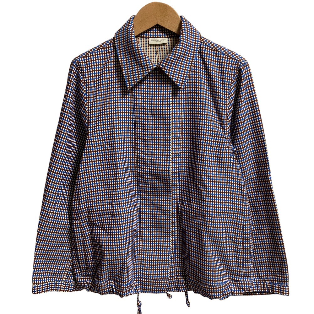 DRIES VAN NOTEN Check Pattern Jacket, Size 34, Bl… - image 1