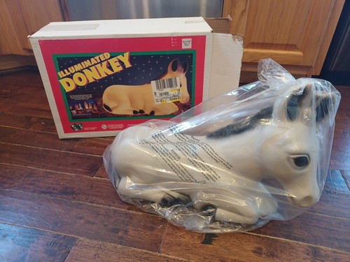 New 19"General Foam Blow Mold Donkey Christmas Nativity Lighted Vintage USA Made - Picture 1 of 7