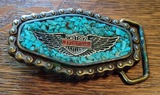 RARE 1976 HONDA MOTORCYCLES "CHAIN" BELT BUCKLE...COOL 