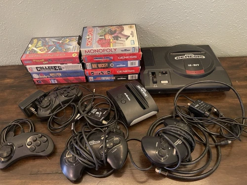 Sega Genesis With Games Controllers And Extras