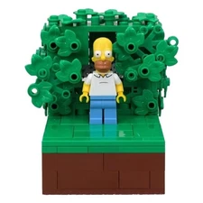 Homer Disappearing into Bush Meme – 227PCS Simpsons Building Block Set Funny Toy