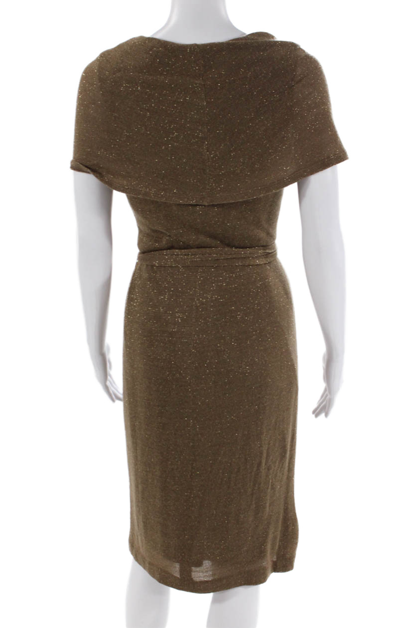 David Meister Womens Off The Shoulder Sweater Dress Brown Size 4