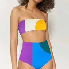 MARA HOFFMAN Bikini Set Abigail Top  Lydia High Waist Bottom XS Multi 2 Pc NWT