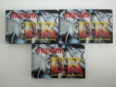 Maxell UR 90 Minuten Audiokassette Set x3 Player & Walkman Recorder K7
