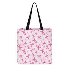 Breast Cancer Tote Bag, Breast Cancer Awareness Bag, Pink Reusable Shoulder B...