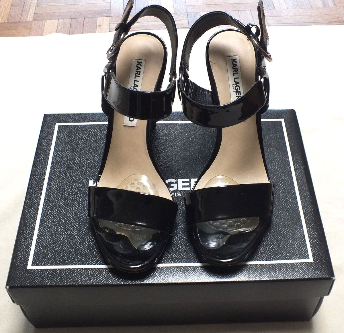 Karl Lagerfeld Paris Pumps Heels Black Leather Shoes Cieone