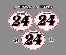 Vintage mx Custom Pre Printed Number plate Background Ovals ANY COLORS Shadow