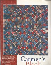 E0539 CARMENS BLOCK QUILT PATTERN/INSTRUCTION...