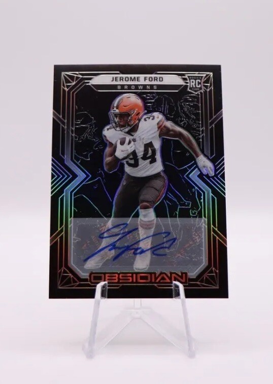 Panini 2022 Obsidian NFL Cleveland Browns Jerome Ford RC Auto /199 #146