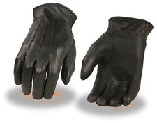 Men's Black Thermal Lined Premium Leather Gloves Motorcycle Rider Biker Work W