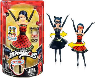 Miraculous Hero Switch Lady Noire and Bugnoire Fashion Doll