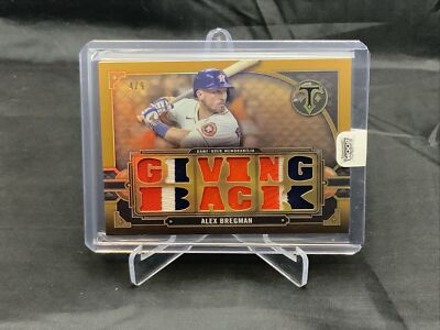 2022 TOPPS TRIPLE THREADS ALEX BREGMAN GOLD RELIC GAME USED /9 *SEE DESCRIPTION