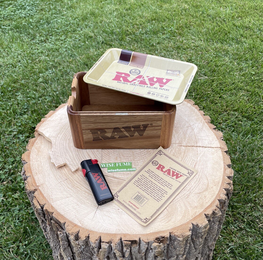 raw cache wood storage box + raw PHOENIX LIGHTER