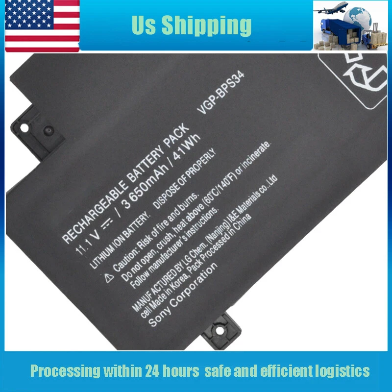 Genuine BPS34 VGP-BPS34 VGP-BPL34 battery for Sony VAIO Fit 14 SVF14A 15 SVF15A  - Image 3 of 4