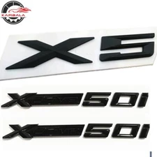 3PCS For New X5 & XDrive 50i Car Emblems Side Trunk Badges Gloss Black Stickers