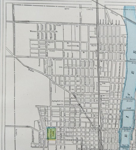 Vintage 1900 GRAND RAPIDS MICHIGAN Map 11"x14 Old Antique Original HERITAGE HILL - Picture 5 of 12