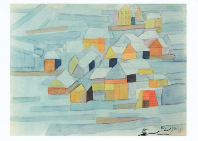 Postkarte: Johannes Itten - Dorf im Winter