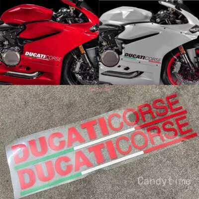 RED MOTORCYCLE FAIRING COWL BADGE EMBLEM DECAL STICKER FOR DUCATI CORSE ...
