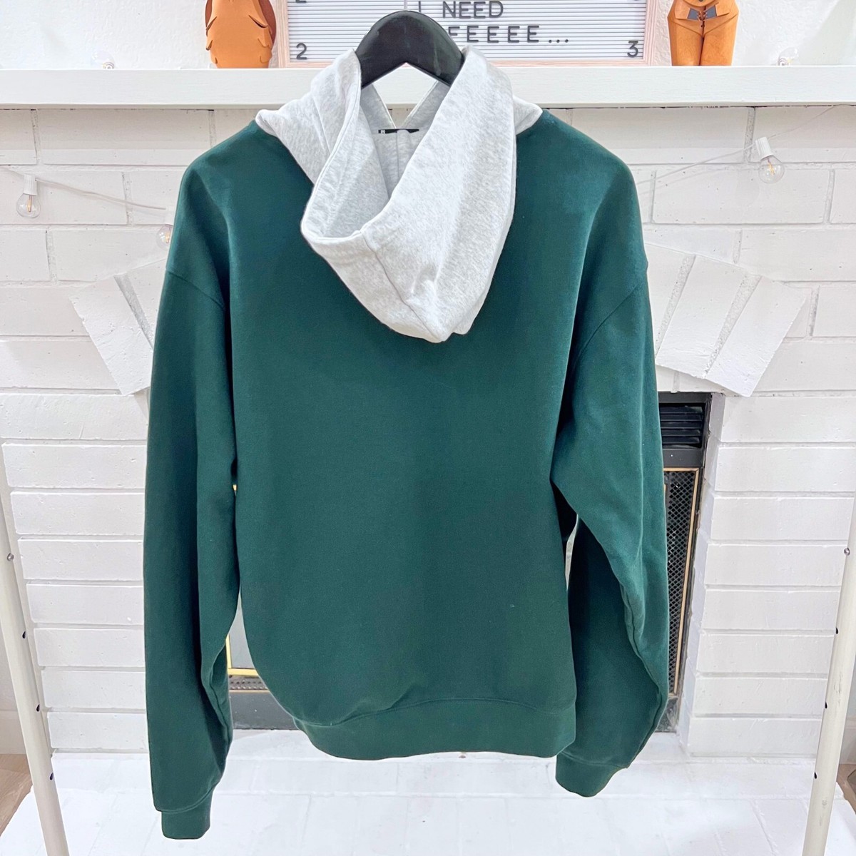 Kith Contrasting Hood Grey Olive Green Small Box Logo