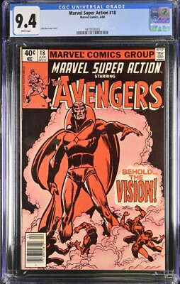MARVEL SUPER ACTION #18 NEWSSTAND CGC 9.4 1980 John Buscema Avengers #57