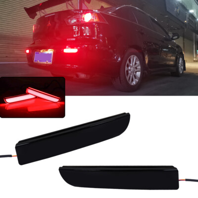 Smoked Lens Bumper Reflector Tail Brake Rear Fog Light For Mitsubishi Lancer Evo