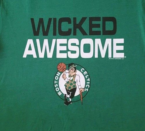Boston Celtics"Wicked Awesome"by 47' NWT Screen Print Lg. Athletic Shirt,Green - Picture 7 of 7