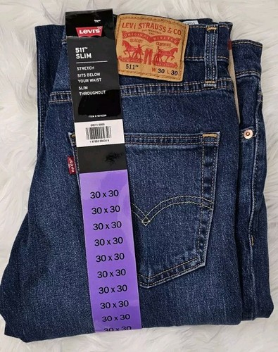Levis Mens Jeans Blue 30x30 Stretch Denim 511 Slim Fit Classic 5 Pocket