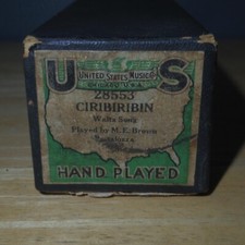 Vtg United States Music Co. Player Piano Word Roll 28553 Ciribiribin Waltz Song