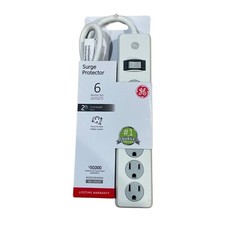 GE Pro 6-Outlet Surge Protector, 2 Ft Extension Cord, 620 Joules, Power Strip