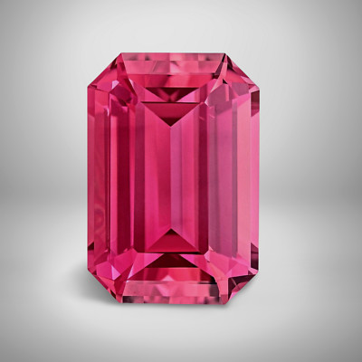 Pink Tourmaline Emerald Cut Gemstone 4 Cts - 11x9 mm Lustrous Loose Gem