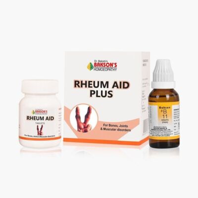 Bakson Homeopathic RHEUM AID PLUS Combo Pack (30ml Drops + 75 Tablets)