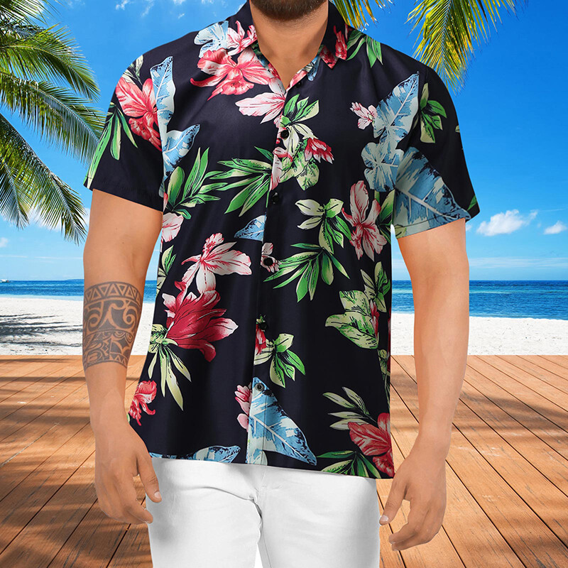 Hawaii Hemd Frauen Kurzärmelig Hawaiihemd Pidoza Hawaii Strand Aloha Stag Sommer Hawaii Hemd Pidoza