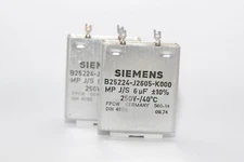 Pair of Siemens MP J/S Capacitor B25224 for Klangfilm Amps, 6 MFD / 250 V-, NOS 