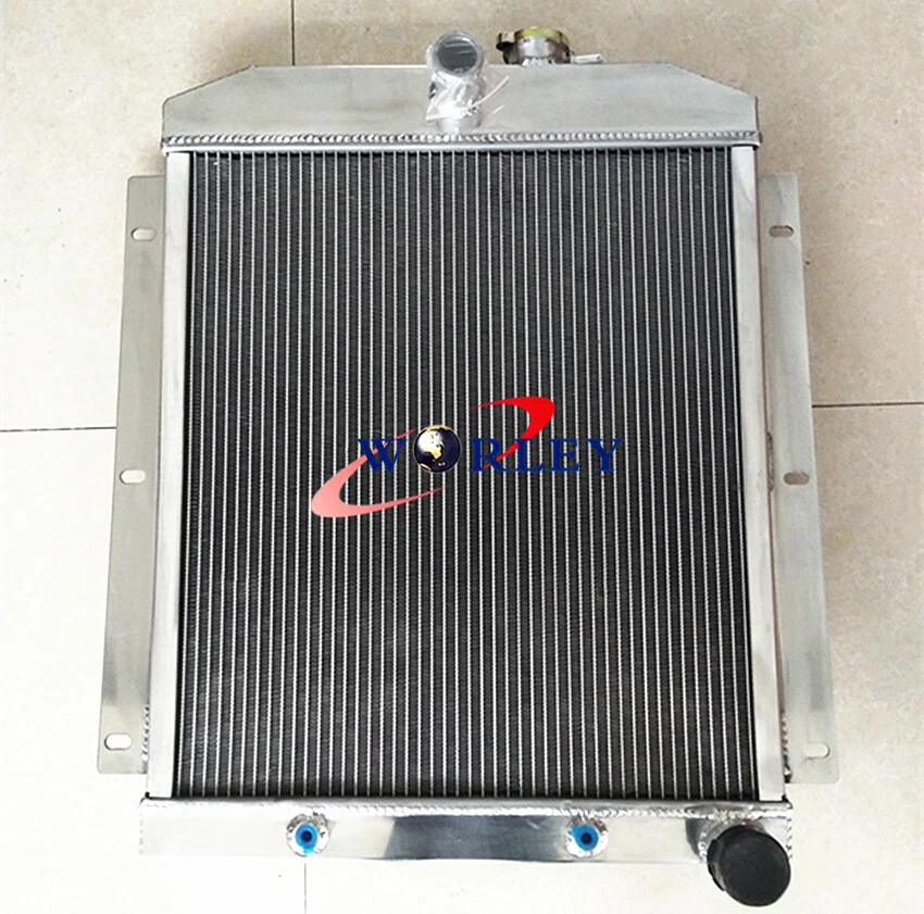 3 filas para camioneta Chevrolet 1949-1954 50 51 52 53 1950 1951 radiador y ventilador de aluminio Foto 2 de 4