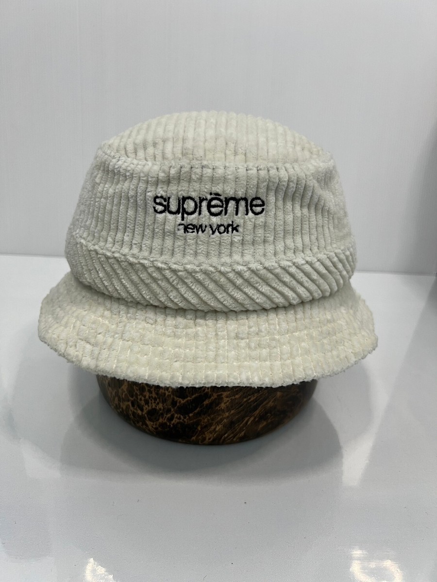 Supreme Bucket Corduroy Hat White Adjustablec Size S/M | eBay