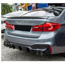 FOR BMW 5 SERIES G30 G31 GLOSSY BLACK REAR BUMPER DIFFUSER M5 COMPETITION LOOK