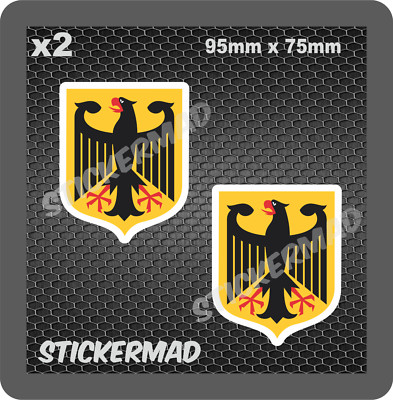 x2 DEUTSCHER ADLER SCHILD AUFKLEBER DEUTSCHE AUTOBAUER DEUTSCHLAND M3 M4 M5 M6
