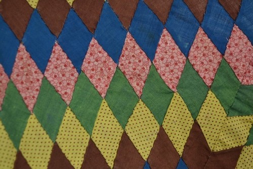 antique patchwork quilt top star burst cotton 1800 w/ history original 70x76 - Picture 6 of 8