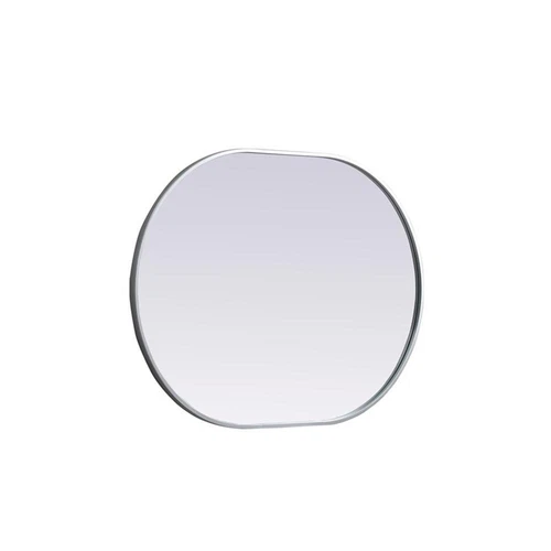 Elegant Decor Asha 27x36" Oval Modern MDF Wood/Iron Mirror in Silver - Picture 4 of 11