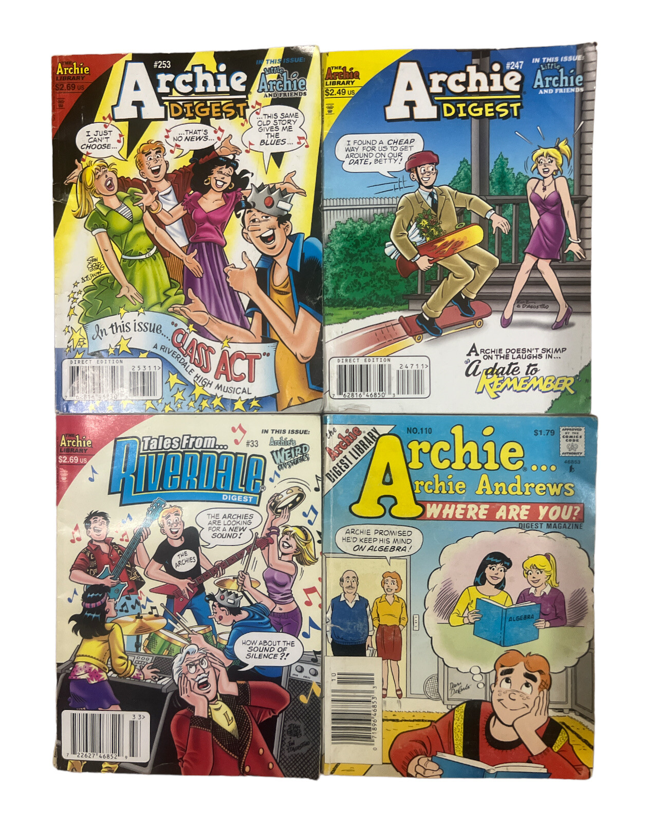 Lot of 4 Archie Comics Digest #110 #253 #247 & Tales From Riverdale #33 ...