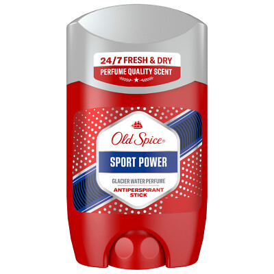 OLD SPICE SPORT POWER Glacier Water Perfume 24/7 Fresh Antiperspirant Stick 50ml