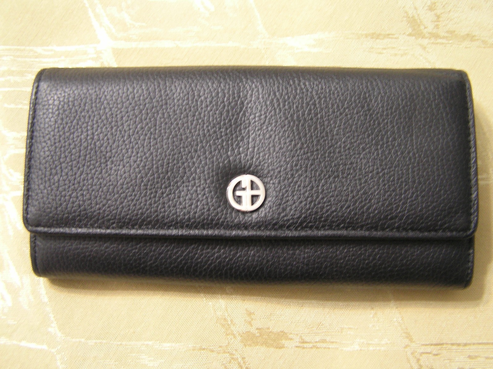 Giani Bernini Black Leather Wallet Purse Organizer with Multi Compartments for ID Cards  -image