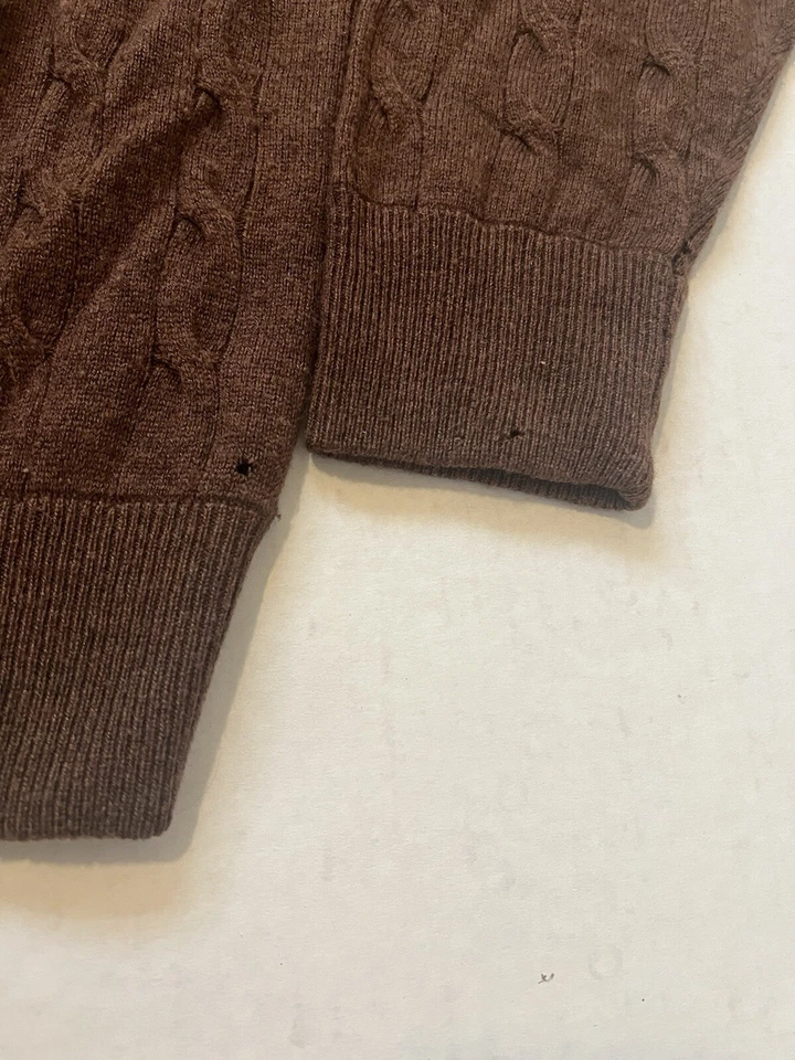 Suéter Peter Millar Marrón Mezcla de Lujo Lana Cachemira Manga Larga Tejido con Cable - M Foto 4 de 4