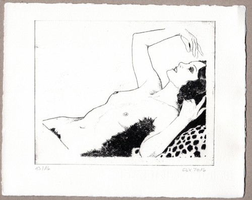 CBY Art - Akt Vintage Kaltnadelradierung Original 13/16 Radierung erotik XXX