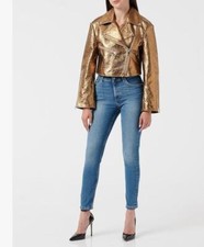 Just Cavalli Cracked Patent Leather Biker Jacket Rrp £2299