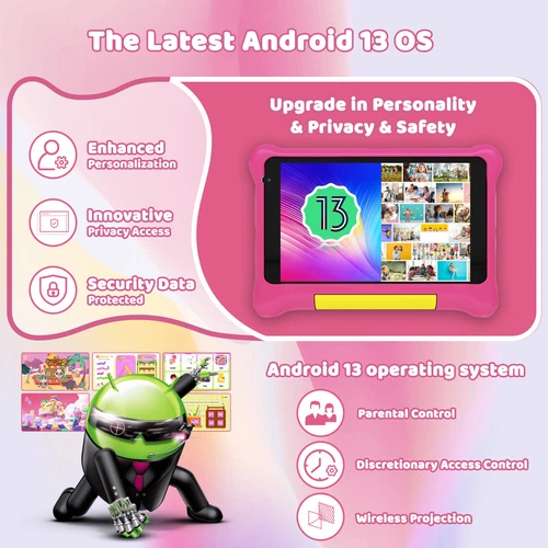 Anmecs Kids Tablet 7 Zoll WLAN/Bluetooth Android 13 Tablet für Kinder 3-12 5+32GB - Bild 8 von 11